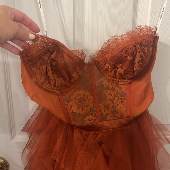X Revolve Bustier Gown in Rust- For Love and Lemons - Picture 3 of 4